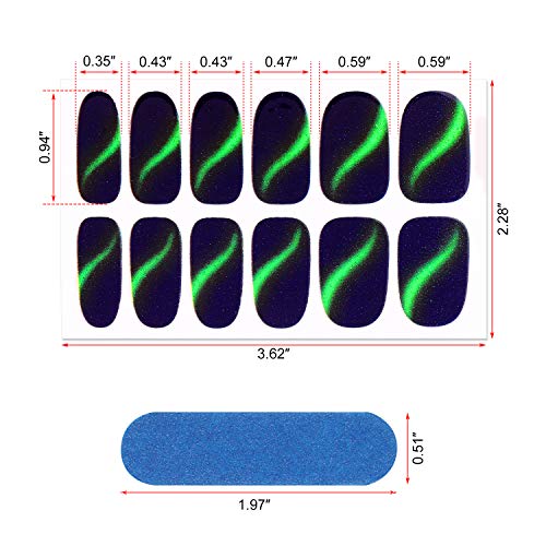 MWOOT 16 Hojas Pegatinas de Esmalte de Uñas, Adhesivas Nail Art Stickers,Nail Polish Stickers Wraps,Envoltura Completa Pegatinas de Uñas Adhesivas