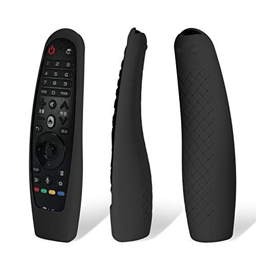 MWOOT 2 Unidades Mando Funda Compatible con LG Magic Remote AN-MR19BA AN-MR18BA AN-MR650 AN-MR600, Anti-caída Carcasas Silicona para LG Mando a Distancia Protection Negro y Azul