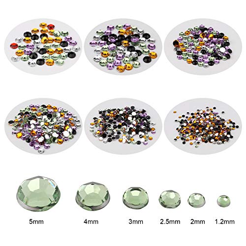 MWOOT 30 Pièces Diamantes de Imitación y 1500 Pièces Piedras (1.2-5mm) para Decoración de Uñas, Cristal de Espalda Piedrecitas Decorativas para Manualidades de Bricolaje