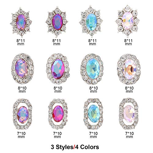 MWOOT 30 Pièces Diamantes de Imitación y 1500 Pièces Piedras (1.2-5mm) para Decoración de Uñas, Cristal de Espalda Piedrecitas Decorativas para Manualidades de Bricolaje