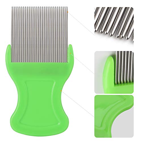 MWOOT 6 Piezas Peines de piojos,Peines para Eliminar los piojos,Dientes de Metal Peines de Doble Cara para La Preparación y Eliminación de Escamas o Piojos de Caspa