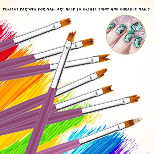 Mwoot 8 Pcs Set de Cepillo de Esmalte Uñas (Pluma de Fototerapia), Gel Gradient Nail Art Brush, Cepillo uñas pinceles para decoración de uñas, Nail Art acrílico pintura GEL dibujo diseño cepillo