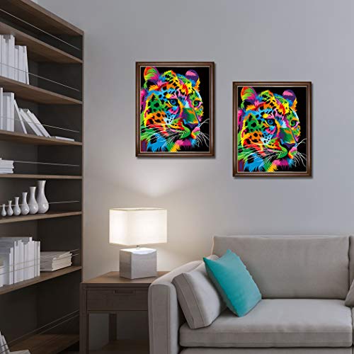 MWOOT DIY 5D Diamante Pintura por Número Kit, Tiger Bricolaje Diamond Painting Rhinestone Bordado de Punto de Cruz Artes Manualidades Lienzo Pared Decoración (30x40cm)