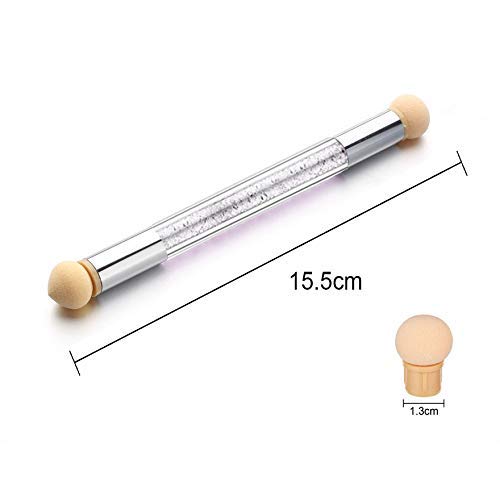 MWOOT Pinceles para Uñas, Pinceles Uñas con 4 Esponjitas para Cambiarlas y 2 Piezas Cepillos de Uñas