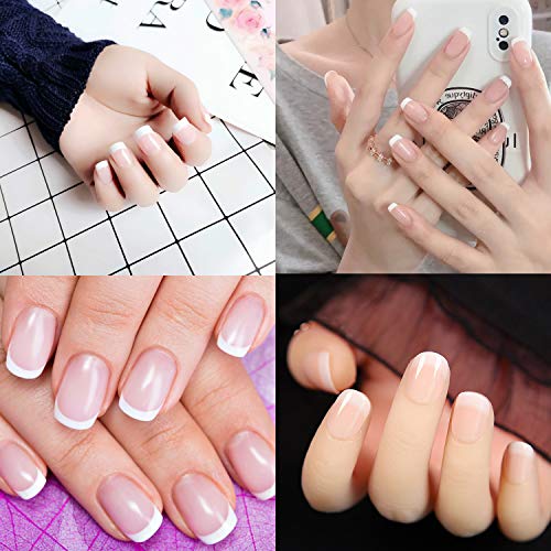 MWOOT Uñas de Manicura Francesa, 240 Unidades Uñas Postizas, Uñas Artificiales para Uñas Diseños Accesorios - S French Fake Nail