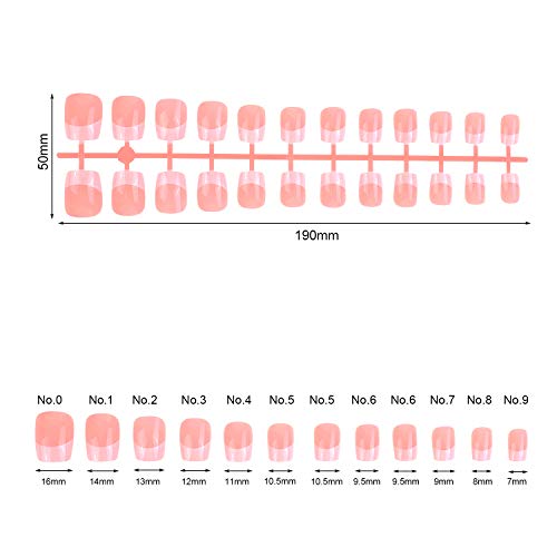 MWOOT Uñas de Manicura Francesa, 240 Unidades Uñas Postizas, Uñas Artificiales para Uñas Diseños Accesorios - S French Fake Nail