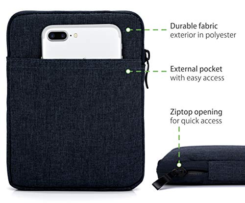 MyGadget Bolsa de Nylon de 6" para E-Reader/E-Book/Smartphone - Estuche Alcochado para Amazon Kindle Paperwhite/Voyage/Oasis/Kobo - Azul Oscuro