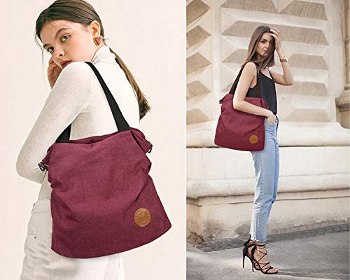 Myhozee Bolsos de Mujer,Bolso Bandolera Mujer Bolso Lona de Hombro Bolso Tote Bolso Shopper Bolso de Mano para Multifuncional - Negro