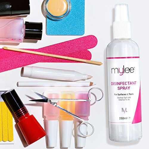 Mylee Spray Antiséptico Desinfectante 250ml, para Limpiar Superficies de Salones de Belleza, Herramientas y Equipos de Manicura y Pedicura, Limpiador para Rodillo Dermatológico