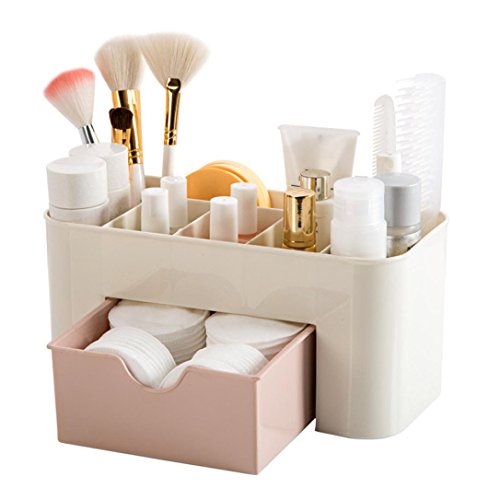 MYQyiyi PP Organizador de Maquillaje Cosméticos Caja de Almacenamiento con Cajones Estuche para Muchacha Señora (Rosa)