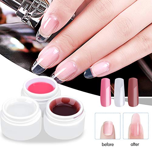 MYSWEETY 8 Cajas Gel Construccion UV/LED Gel de Fibreglass para Uñas/Builder Gel/Constructor Acabado Construcción Adhesivo