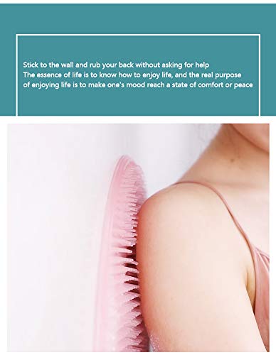 MYW Cepillo de Ducha Trasero,Cepillo de Ducha de Silicona,Almohadilla para los pies,Cepillo para el Cuerpo,Cepillo de baño de Silicona,Cepillo de Masaje,artefacto Perezoso (Coral Blue 31cm)