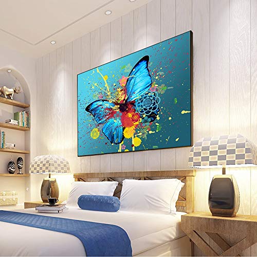 N / A Arte Moderno de la Pared de la Pintada impresión de la Lona Colorida Mariposa Abstracto Mural Animal Mariposa Imagen para Sala de Estar Pintura Decorativa sin Marco A88 30x40cm