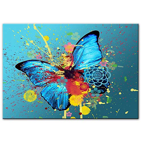 N / A Arte Moderno de la Pared de la Pintada impresión de la Lona Colorida Mariposa Abstracto Mural Animal Mariposa Imagen para Sala de Estar Pintura Decorativa sin Marco A88 30x40cm