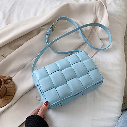 N / A Bolsos con Solapa de Tejido para Mujer Nuevo Bolso Cruzado de Cuero de Moda Bolsos de Verano Femeninos 23 * 15 * 5 cm