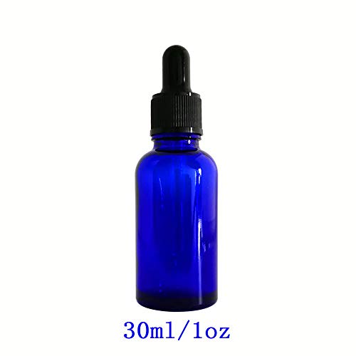 N / A Botella con cuentagotas de Vidrio, 12 Botellas de Aceite Esencial portátiles 30 ml / 1 oz Azul Cobalto con goteros, aptas para Colonia/Perfume/Viaje