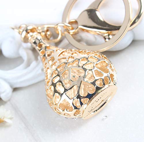 N/ A Parfum Perfume Bottle Pink Lovely Charm Rhinestone Crystal Purse Bag Llavero Cadena Mujeres Delicacy