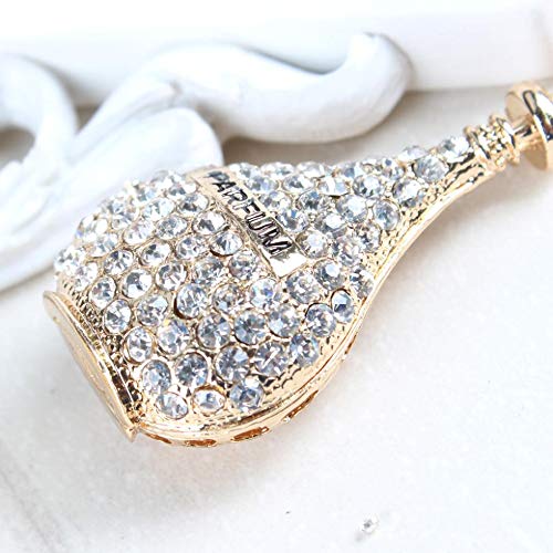 N/ A Parfum Perfume Bottle Pink Lovely Charm Rhinestone Crystal Purse Bag Llavero Cadena Mujeres Delicacy