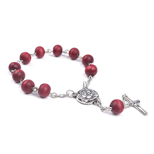 n a Rosario Perfumado De Rosario De 8 Mm con Cuentas De Madera Y Cruz con Crucifijo Católico Decenio Rosario