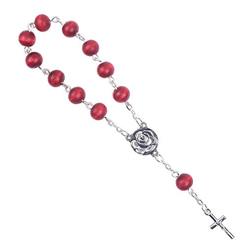 n a Rosario Perfumado De Rosario De 8 Mm con Cuentas De Madera Y Cruz con Crucifijo Católico Decenio Rosario