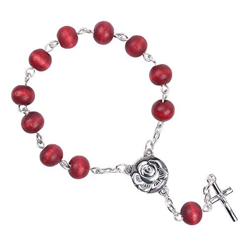 n a Rosario Perfumado De Rosario De 8 Mm con Cuentas De Madera Y Cruz con Crucifijo Católico Decenio Rosario