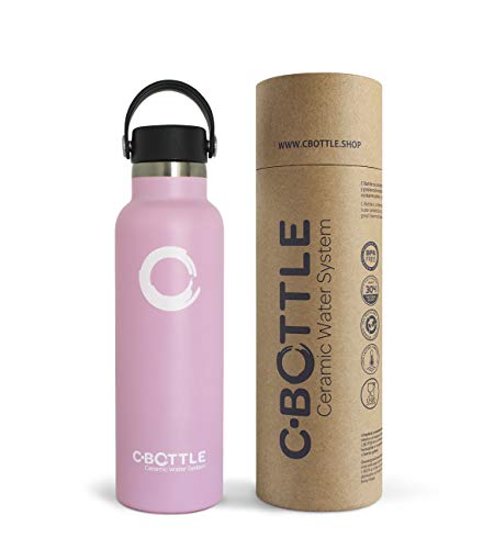 N C-Bottle Botella Agua Acero Inoxidable 600ml con Recubrimiento Interior Cerámico, Libre de BPA y Malos Sabores, Botella Termica Resistente y Ligera, Eco-Friendly