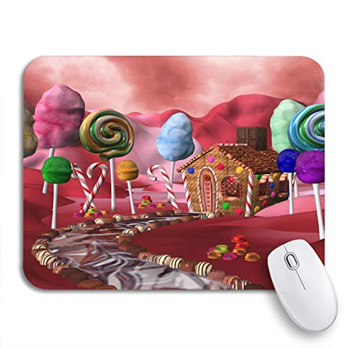 N\A Gaming Mouse Pad Colorido Candy Sugar Land Pink Landscape House Candyfloss Fantasy Nonslip Rubber Backing Computer Mousepad para portátiles Alfombrillas de ratón