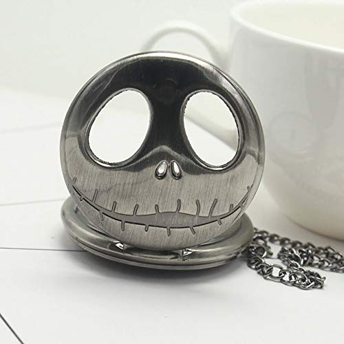 #N/A Nuevo Reloj de Bolsillo clásico Retro de la Noche de Navidad Horror Hollow Skull Flip