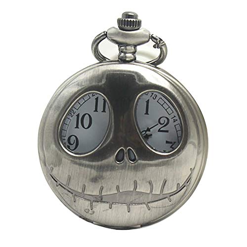 #N/A Nuevo Reloj de Bolsillo clásico Retro de la Noche de Navidad Horror Hollow Skull Flip