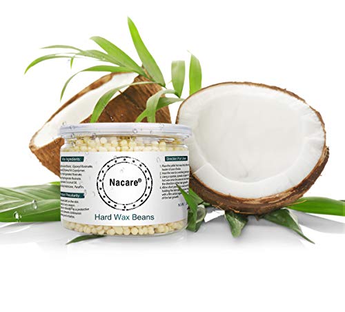 Nacare Granos de Cera Duros, sin Tiras, Cera de Uso Múltiple, sin Dolor, Depilación Suave para Hombres y Mujeres con Aceite de Coco 300G