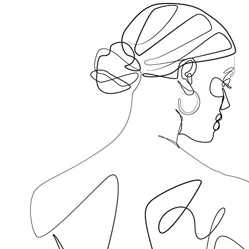 Nacnic Set de 2 láminas de Dibujos con un Solo Trazo Mujer de Espaldas y Trasero Femenino. Posters con una Sola Linea. Tamaño A4 sin Marco