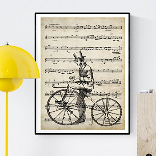 Nacnic Set de 4 láminas para enmarcar con partituras. Tamaño A4. Sin Marco