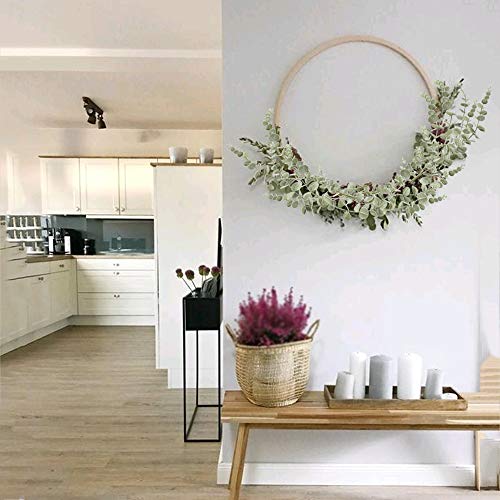 NAHUAA Artificial Eucalipto Hojas Eucalipto Arbustos en Gris-Verde Artificial Planta para Casas Cocina Dormitorio Jardín Fiestas Temáticas Bodas Decoración (Gris)