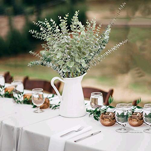 NAHUAA Artificial Eucalipto Hojas Eucalipto Arbustos en Gris-Verde Artificial Planta para Casas Cocina Dormitorio Jardín Fiestas Temáticas Bodas Decoración (Gris)