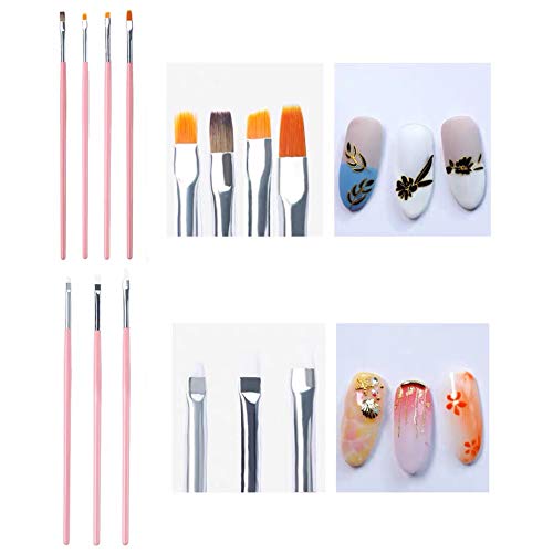 Nail Art Brush,Nail Art Pintura Dibujo línea Herramienta, 15 Pcs Decoración de Uñas Diseño, Pinceles Pintauñas UV Gel Juego de Herramientaspara Decoración de Uñas, Juego de Color Rosa