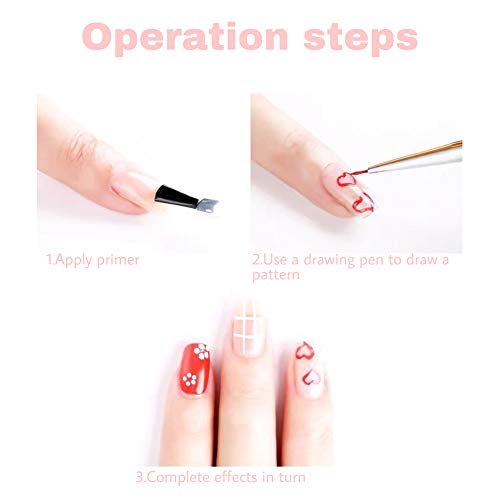 Nail Art Brush,Nail Art Pintura Dibujo línea Herramienta, 15 Pcs Decoración de Uñas Diseño, Pinceles Pintauñas UV Gel Juego de Herramientaspara Decoración de Uñas, Juego de Color Rosa