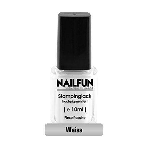 NAILFUN Kit de 3 Esmaltes para Estampar 10 ml - Negro, Plateado y Blanco