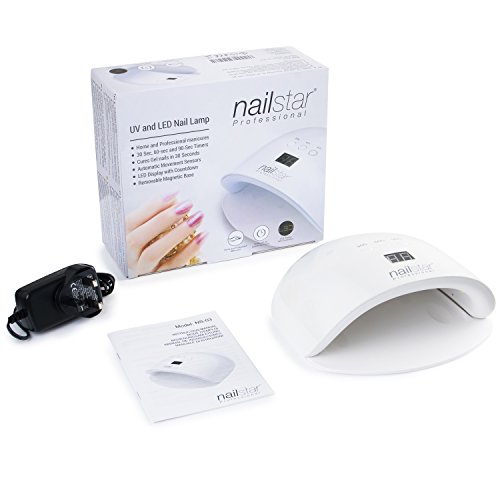 NailStar® Profesional - Lámpara UV y LED para uñas, secador de uñas con 3 temporizadores integrados y pantalla LED para manicura Shellac y en gel