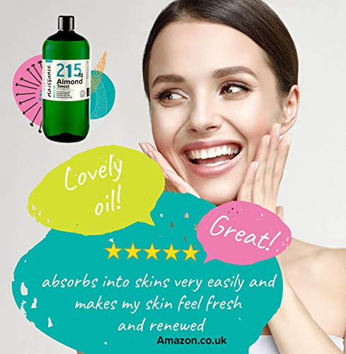 Naissance Aceite de Almendras Dulces BIO n. º 215 1L Puro, natural, certificado ecológico, prensado en frío, vegano, sin hexano, no OGM