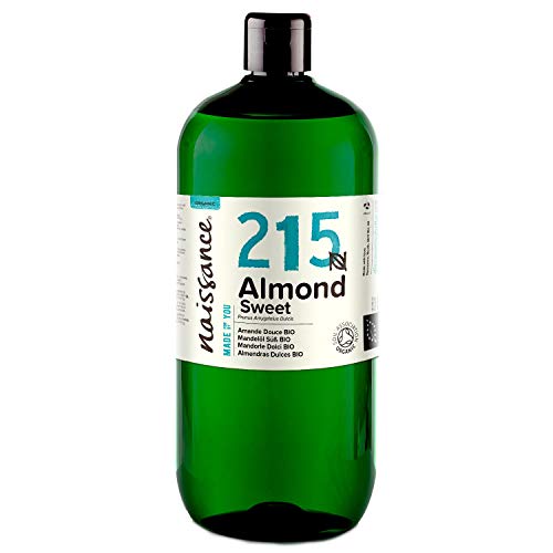 Naissance Aceite de Almendras Dulces BIO n. º 215 1L Puro, natural, certificado ecológico, prensado en frío, vegano, sin hexano, no OGM