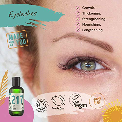 Naissance Aceite de Ricino BIO 100ml - Puro, natural, certificado ecológico, prensado en frío, vegano, sin hexano, no OGM - Hidrata y nutre el cabello, las cejas y las pestañas