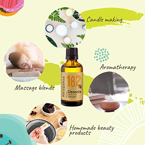 Naissance Aceite Esencial de Citronela n. º 182-50ml - 100% puro, vegano y no OGM