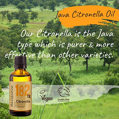 Naissance Aceite Esencial de Citronela n. º 182-50ml - 100% puro, vegano y no OGM