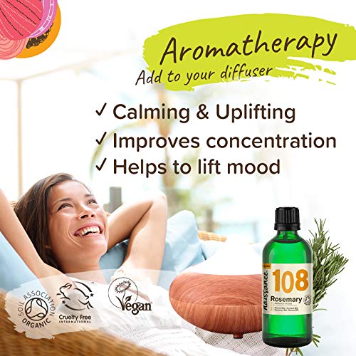 Naissance Aceite Esencial de Romero Bio 50ml - 100% Puro, Vegano y no OGM