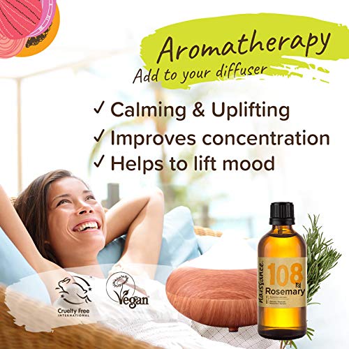 Naissance Aceite Esencial de Romero n. º 108 – 200ml (2x100ml) - 100% Puro, vegano y no OGM