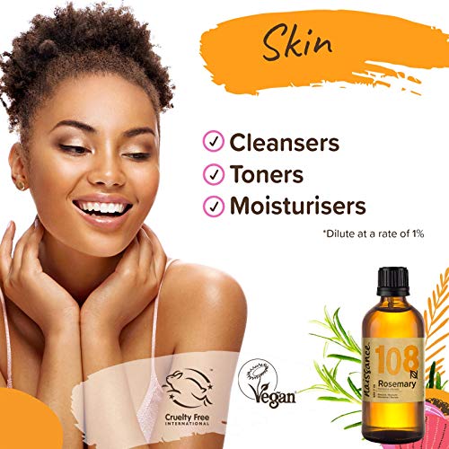 Naissance Aceite Esencial de Romero n. º 108 – 200ml (2x100ml) - 100% Puro, vegano y no OGM