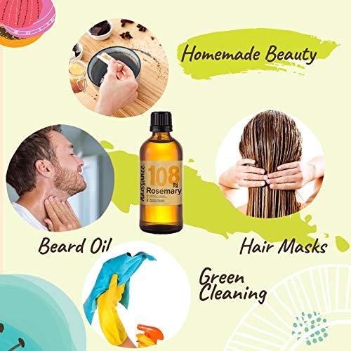 Naissance Aceite Esencial de Romero n. º 108 – 200ml (2x100ml) - 100% Puro, vegano y no OGM