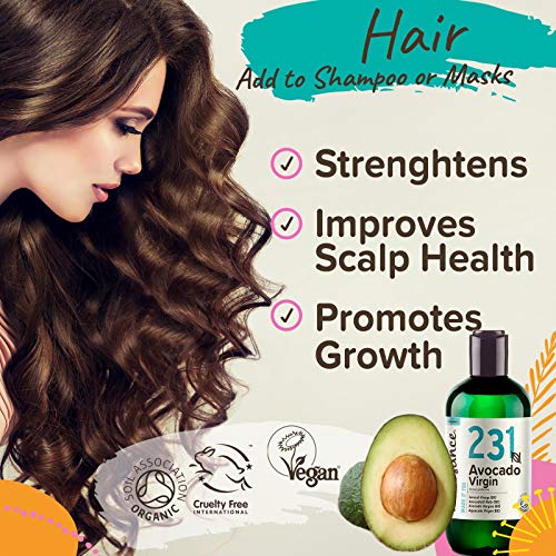 Naissance Aceite Vegetal de Aguacate BIO n. º 231 – 250ml - 100% puro, virgen, prensado en frío, certificado ecológico, vegano y no OGM