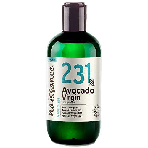 Naissance Aceite Vegetal de Aguacate BIO n. º 231 – 250ml - 100% puro, virgen, prensado en frío, certificado ecológico, vegano y no OGM