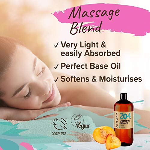 Naissance Aceite Vegetal de Albaricoque 1 Litro - 100% puro, prensado en frío, vegano y no OGM
